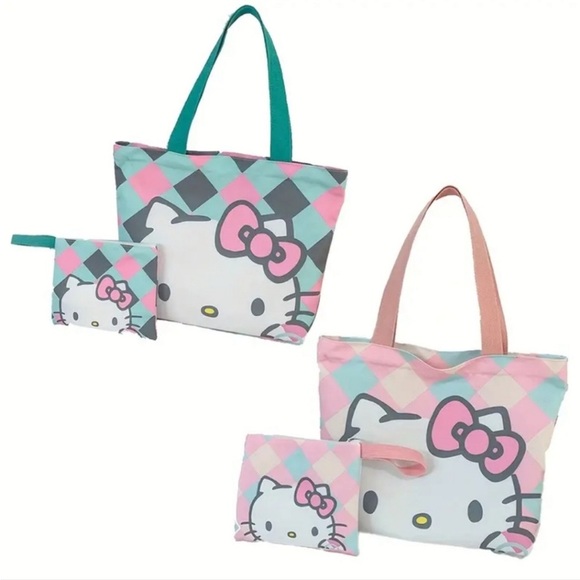 Sanrio Hello Kitty Pink and Blue Tote Bag Set - Picture 4 of 5